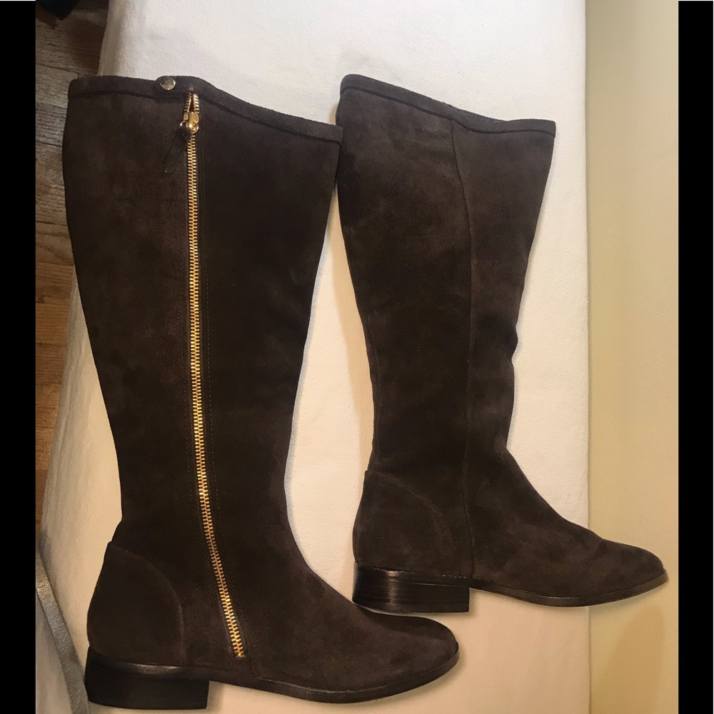 J Crew tall suede brown boots.  Size 9.5